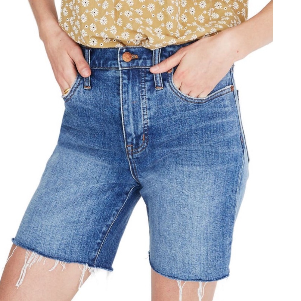 Madewell High Rise Denim Mid Length Short